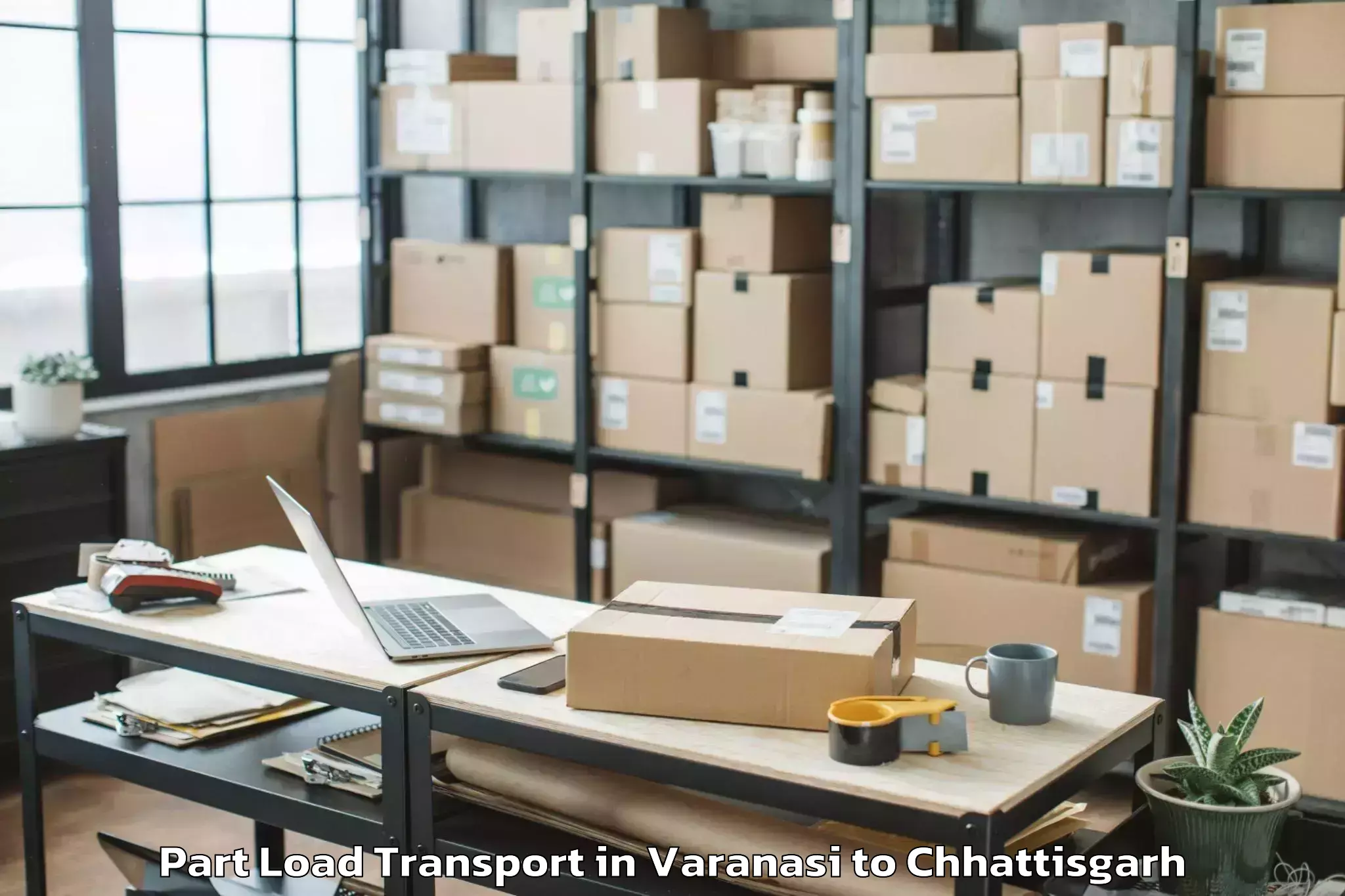 Professional Varanasi to Balod Part Load Transport